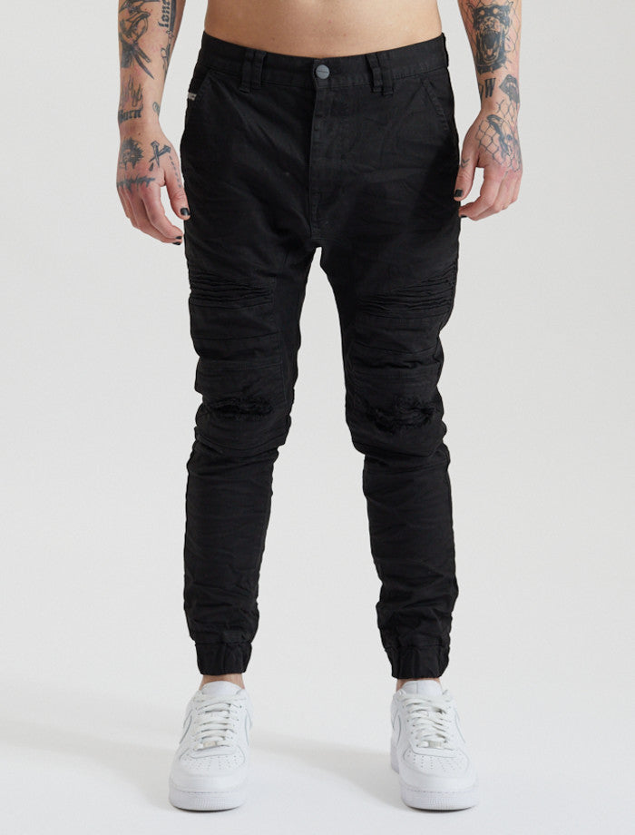 Nena And Pasadena Viper Denim Jogger - Black