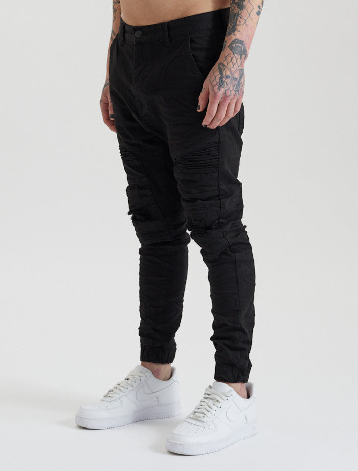 Nena And Pasadena Viper Denim Jogger - Black