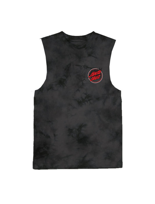 Santa Cruz Checked Out Flamed Dot Muscle - Black Tie Dye