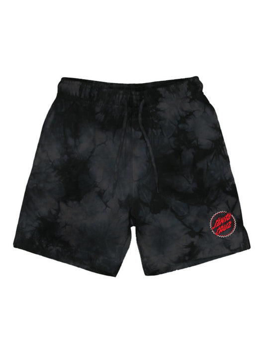 Santa Cruz Checked Out Flamed Dot Track Shorts - Black Tie Dye