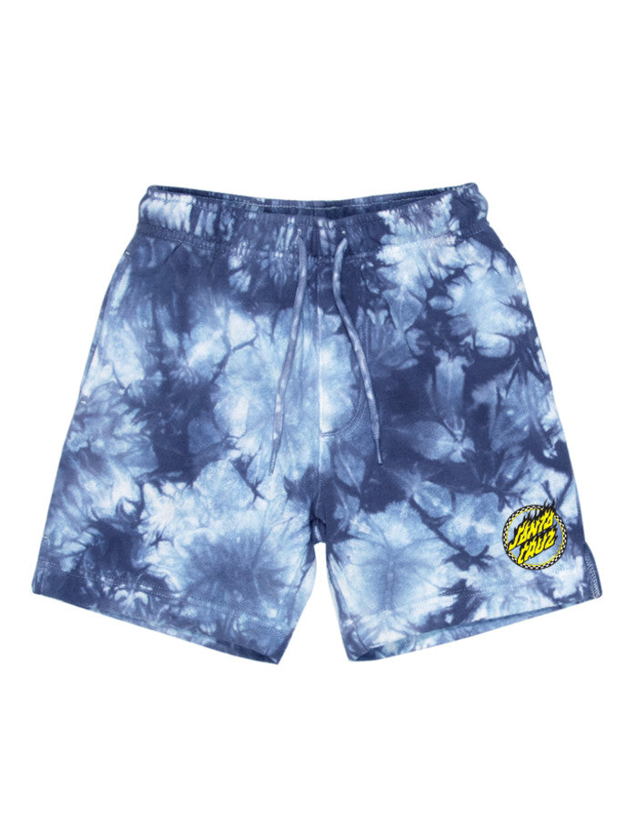 Santa Cruz Checked Out Flamed Dot Track Shorts - Blue Tie Dye