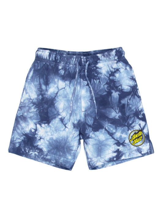 Santa Cruz Checked Out Flamed Dot Track Shorts - Blue Tie Dye