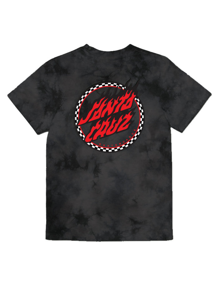 Santa Cruz Checked Out Flamed Dot Tee - Black Tie Dye