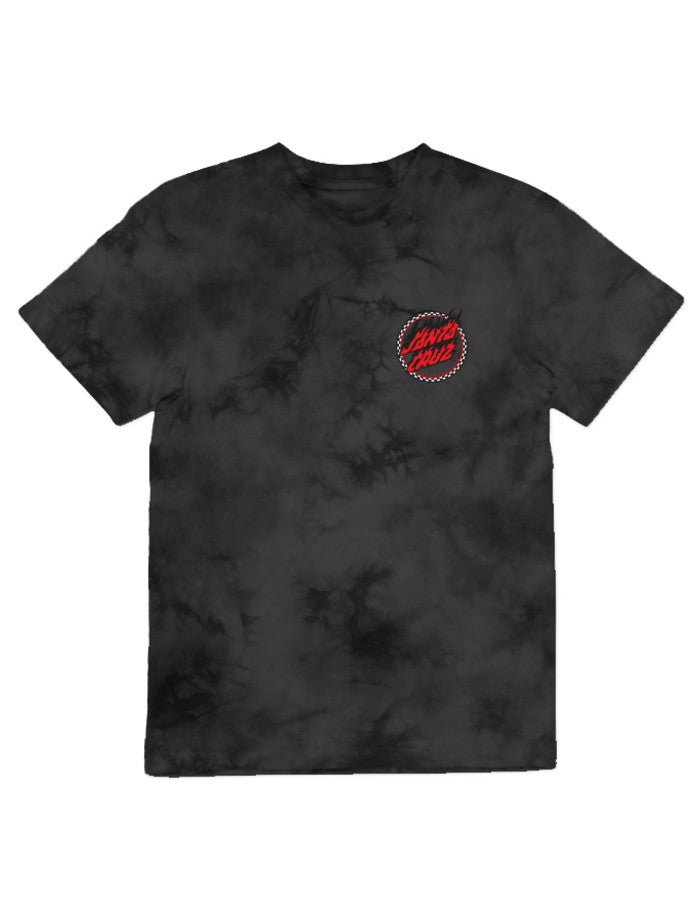 Santa Cruz Checked Out Flamed Dot Tee - Black Tie Dye