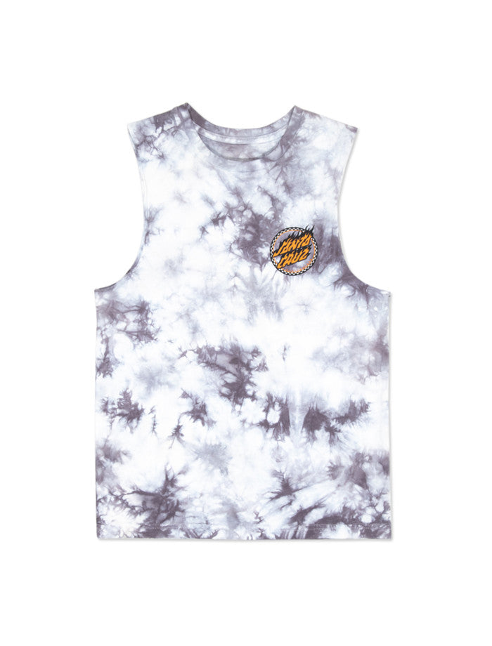 Santa Cruz Checked Out Flamed Dot Muscle - Grey Tie Dye