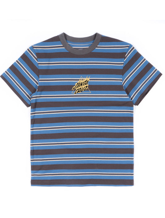 Santa Cruz Flamed Not A Dot Yarn Dye Tee - Blue Stripe