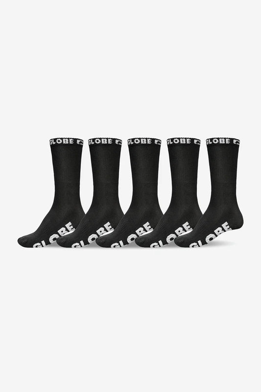 Globe Boys Blackout Sock (2-8) 5 Pack - Black/Black