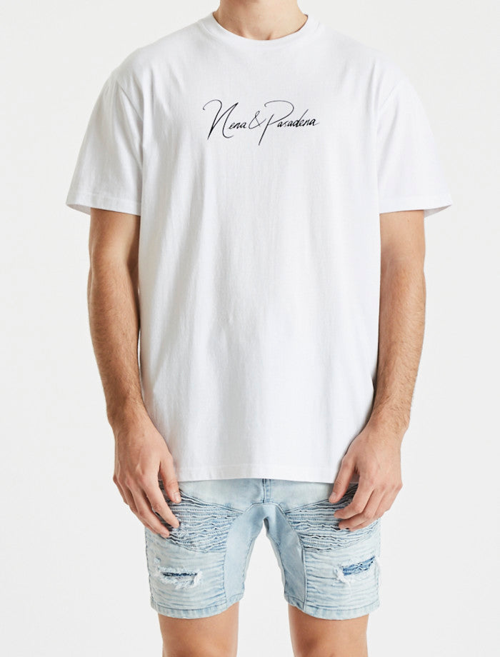 Nena and Pasadena Lights Relaxed Tee - White