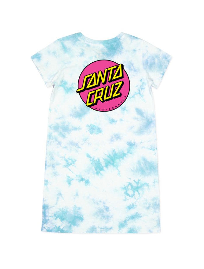 Santa Cruz Other Dot Pop Chest Dress - Aqua Tie Dye