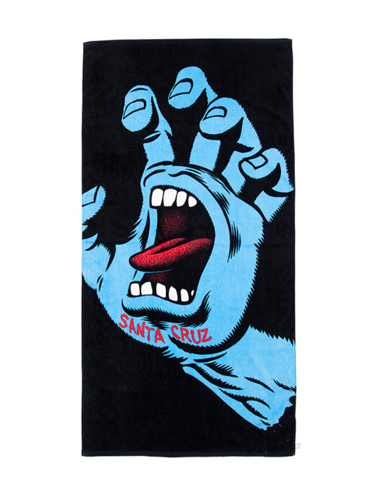 Santa Cruz Screaming Hand Beach Towel - Black