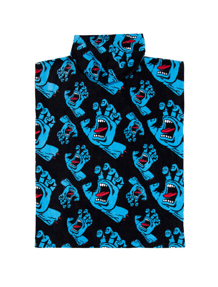 Santa Cruz Screaming Hand Poncho Towel - Black